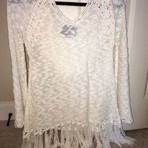 Crocheted Fringe Sweater